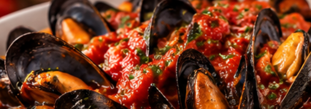 Mussels Marinara.