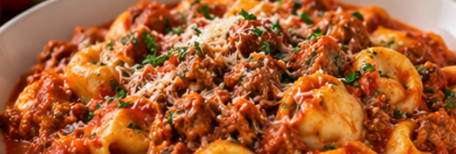 Tortellini & Meat Sauce.