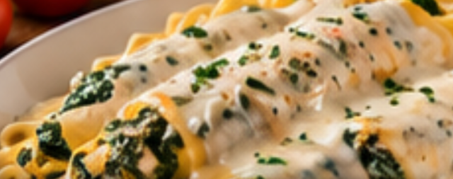 Manicotti Spinach Alfredo.