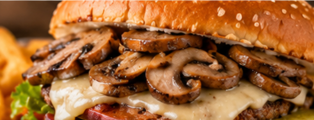 Mushroom Provlone Burger.